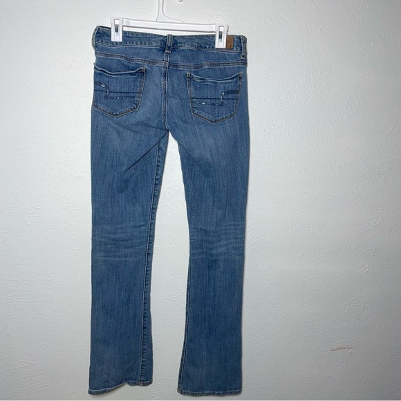 American Eagle Y2K Skinny Kick Distressed Jeans | Size 6 Long Denim - Picture 3 of 13